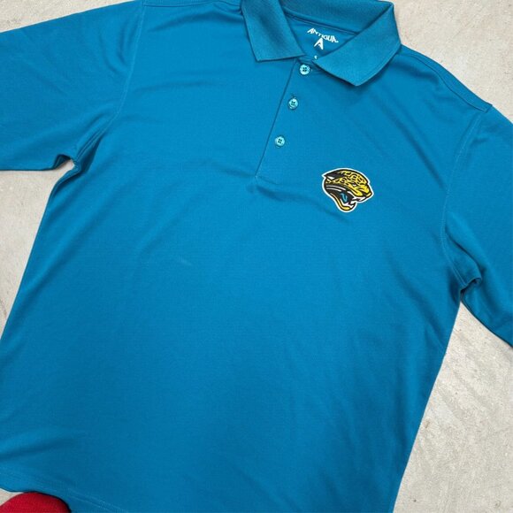 Antigua Jacksonville Jaguars Polo Shirt NFL Golf Blue Small - Picture 3 of 8